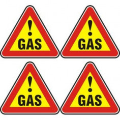 Стикер „Знак газ“ - 12x12 см, 4 знака