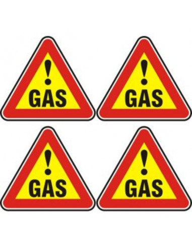 Стикер „Знак газ“ - 12x12 см, 4 знака