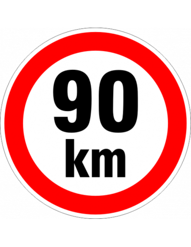 Стикер „Ограничение 90 км“ - 12х12 см