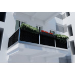 Екран за балкон и ограда от полиратан -  0,9х3 м - RD 04 метален цвят