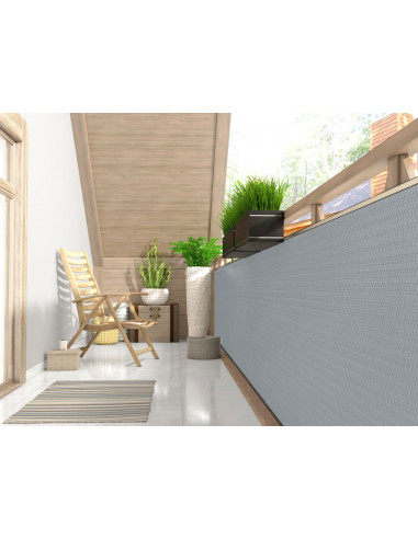 Екран за балкон и ограда от полиратан -  0,9х3 м - RD 17 сив цвят