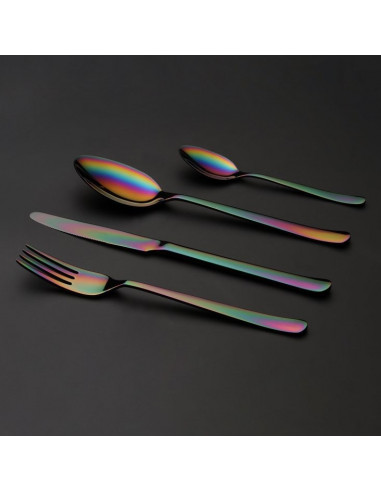 Комплект прибори за хранене “OSLO“- 36 части - Rainbow / дъга / - PVD покритие