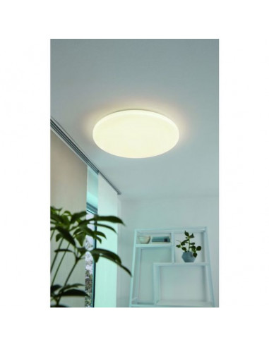 LED плафон Pogliola 75502 - 18 W, 3000 К, 1650 lm, ØхВ 31х5,5 см, стомана, пластмаса, бял