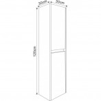 Колонен шкаф Каролан 3012W - 30х30х120 см, PVC, бял, 2 врати