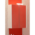 Огледален шкаф с LED осветление Класика 60 - 16х60х65 см, PVC, бял, 2 огледални врати