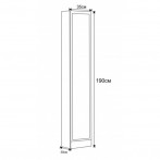 Огледален колонен шкаф 3530-2 - 30х35х190 см, PVC, бял, 1 огледална врата