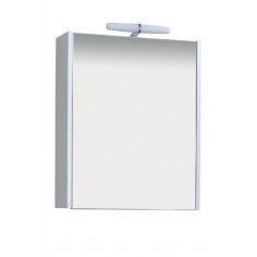 Огледален шкаф с LED осветление Класика - 16х50х60 см, PVC, бял, 1 огледална врата