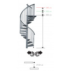 Външна вита стълба Rondo Zink Plus, метална, диаметър - Ø: 120, 140, 160 см