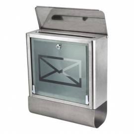 Imagén: Пощенска кутия Portaferm - 42х35,5х13,8 см, сребриста, със стъклен капак