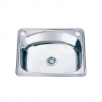 Кухненска мивка Inter Ceramic D6248P/6046 - 47,5х61,5 см, алпака, сребриста
