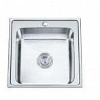 Кухненска мивка Inter Ceramic Темпико 5050 - 50х50 см, алпака, сребриста