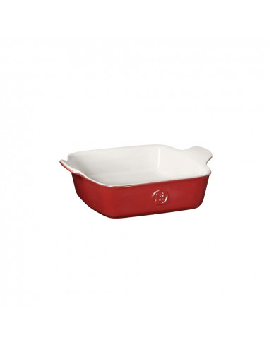 Правоъгълна форма за печене "SQUARE DISH" - 20 х 23 см - цвят бяло и червено