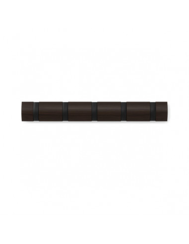 Закачалка за стена с 5 бр. закачалки “FLIP“ - цвят черен/орех