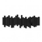Закачалка за стена с 5 бр. закачалки “STICKS“ - цвят черен