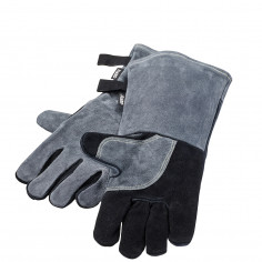 Кожени ръкавици за барбекю BBQ - сиво-черни