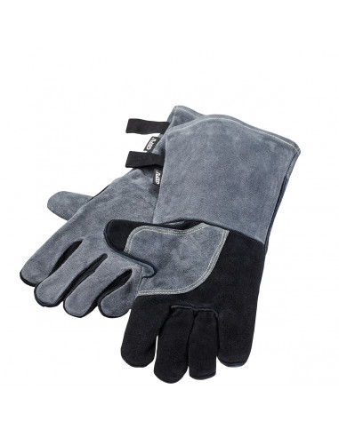 Кожени ръкавици за барбекю BBQ - сиво-черни