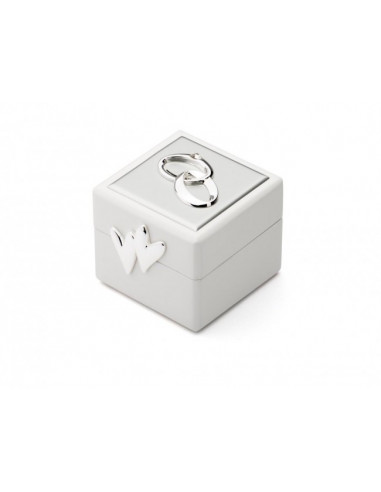 Луксозна кутия със посребрени елементи за венчални халки