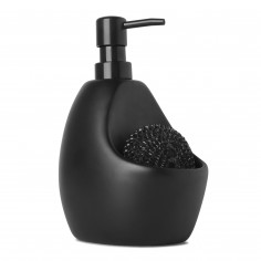 Диспенсър за миещ препарат с отделение за кухненска тел “JOEY“ - цвят черен