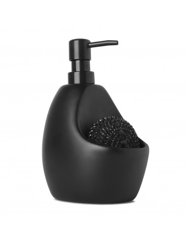 Диспенсър за миещ препарат с отделение за кухненска тел “JOEY“ - цвят черен