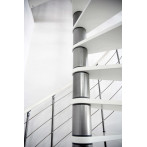 VENEZIA -  бели стъпала от бук, парапет - цвят сребро, диаметър - Ø: 120, 140 и 160 см
