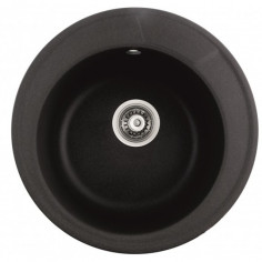 Кухненска мивка Inter Ceramic 8301 - Ø49 см, гранит, черна