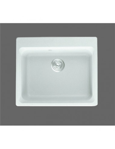 Кухненска мивка Inter Ceramic 8106 - 62х52 см, гранит, бяла