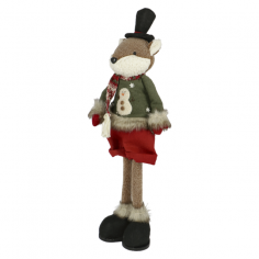 Коледна фигурка лисица - 58,5 см, с кожухче, шал и шапка, два мотива