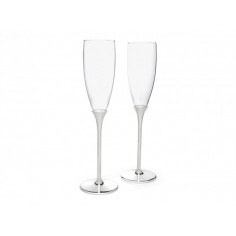 Сет от 2 бр. чаши за шампанско със сребърно покритие “Smooth“