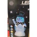Настолна - лампа 20 см, Снежен човек - 6 LED - RGB