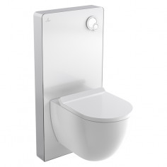 Санитарен модул за стенна тоалетна Camargue Sanitarmodul - Бяло закалено стъкло и алуминий