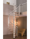 Вита стълба Spiral effect, метал-бял, дърво- масивен бук, диаметър - Ø:120 см
