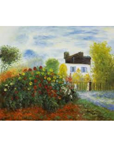 Картина Monet's Garden at Argenteuil - Claude Monet - 61х82 см, репродукция
