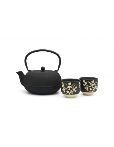 Подаръчен сет чугунен чайник “Sichuan“ - 1.0 л. и 2 бр. порцеланови чаши за чай