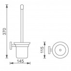 Комплект четка за тоалетна Inter Ceramic ABA 3494W - Стъкло и месинг, бял и хром