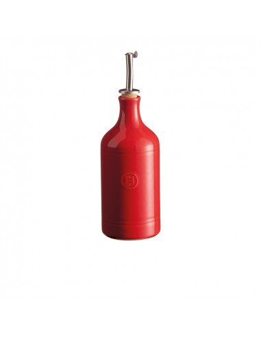 Керамична бутилка за олио с дозатор OIL CRUET - цвят червен