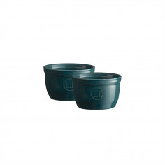 Комплект 2 броя керамични купички / рамекини "RAMEKINS SET N°9" - цвят синьо зелен