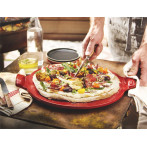 Керамична плоча за пица "SMOOTH PIZZA STONE" - Ø 36,5 см - цвят червен