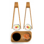 Комплект за суши щипки и двойна купичка - PEBBLY