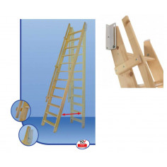 Права подвижна дървена стълба FLEXIBO, прилепваща към стената