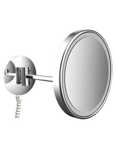 Стенно козметично огледало с LED осветление 2.0 - Ø20 см, трикратно увеличение, хром