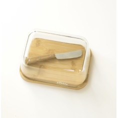 Кутия за масло със стъклен капак и нож