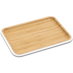 Бамбукова табла за сервиране - рамер S, 22x15см, с бял кант