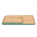 Комплект бамбукови дъски за рязане - 2 бр. - зелен кант