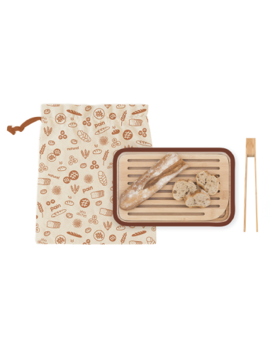Комплект за хляб - дъска, щипка и торбичка за съхранение