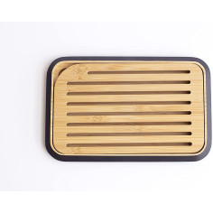 Imagén: Бамбукова дъска за рязяне и сервиране на хляб 28х18 - черен кант