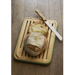 Бамбукова дъска за рязяне на хляб L 35х25 - зелен кант