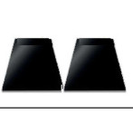 Комплект 2 бр. защитни стъклени кухненски дъски за двоен котлон  50х28 см. - черна