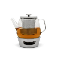 Сет стъклен чайник “BARI“ с приставка за подгряване - 1,5 л.