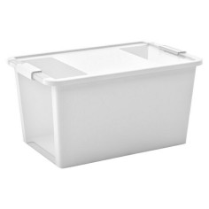 Пластмасова кутия  Bi-Box L - 55x35x28 см, 40 л, бяла, с капак
