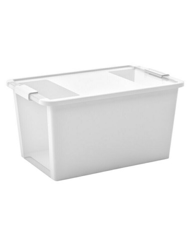 Пластмасова кутия  Bi-Box L - 55x35x28 см, 40 л, бяла, с капак